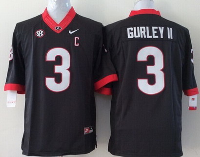 Kid's Georgia Bulldogs #3 Todd Gurley II 2014 Black Limited Jersey