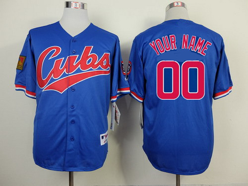 Men's Chicago Cubs Customized Cubs Royal Jersey