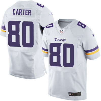 Men's Minnesota Vikings #80 Cris Carter White Road Elite Jersey