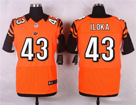 Men's Cincinnati Bengals #43 Leon Hall Orange Alternate Elite Jersey