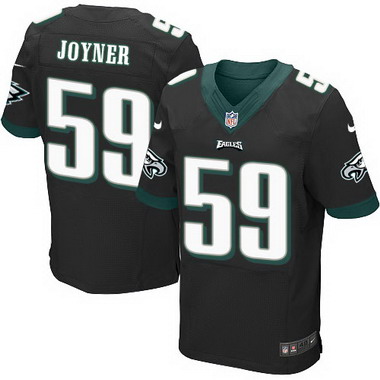 Men's Philadelphia Eagles Retired Player #59 Seth Joyner Black Elite Jersey