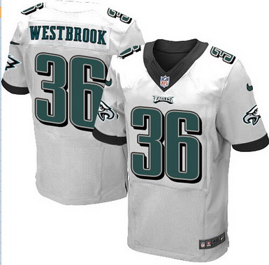 Men's Philadelphia Eagles Retired Player #36 Brian Westbrook White Elite Jersey