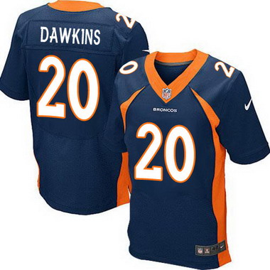 Men's Denver Broncos Retired Player #20 Brian Dawkins Navy Blue Elite Jersey