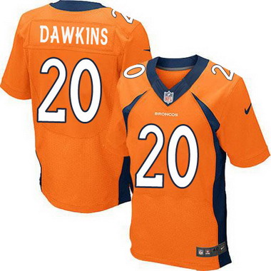 Men's Denver Broncos Retired Player #20 Brian Dawkins Orange Elite Jersey