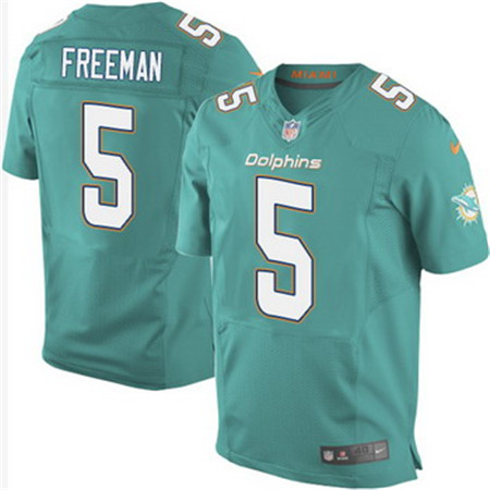Men's Miami Dolphins #5 Matt Moore Aqua Green Team Color NFL Nike Elite Jersey