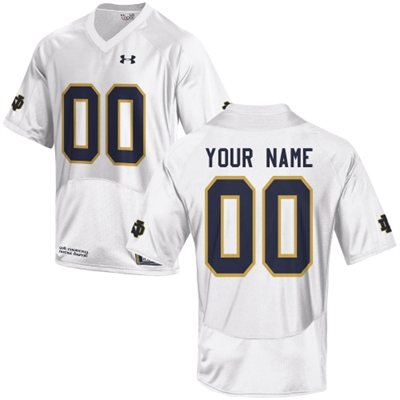 Mens Notre Dame Fighting Irish Custom Under Armour 2020 White Football Jersey