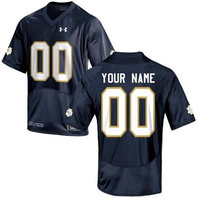 Mens Notre Dame Fighting Irish Custom Under Armour 2020 Navy Football Jersey
