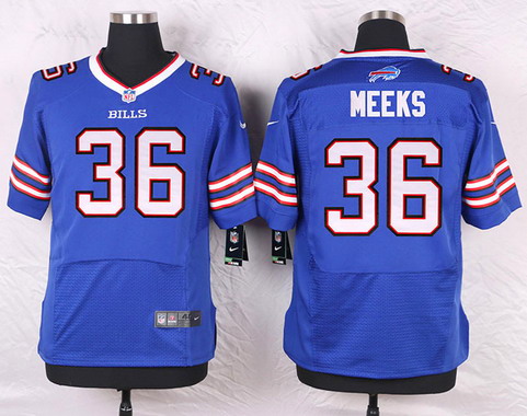 Men's Buffalo Bills #36 Jonathan Meeks Royal Blue Team Color NFL Nike Elite Jersey