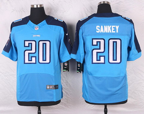 Men's Tennessee Titans #20 Bishop Sankey Light Blue Team Color NFL Nike Elite Jersey