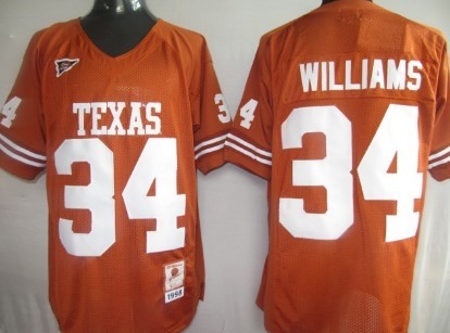Men's Texas Longhorns #34 Ricky Williams Orange Throwback Jersey Men's Texas Longhorns #34 Ricky Williams Orange Throwback Jersey