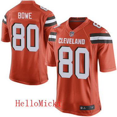 Men's Cleveland Browns Brown #80 Dwayne Bowe Orange Alternate 2015 NFL Nike Elite Jersey