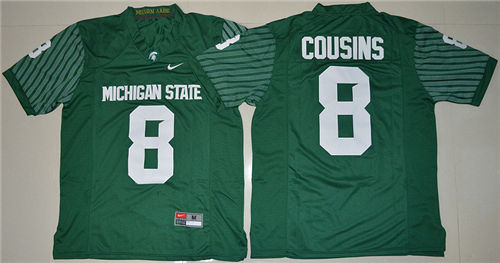 Men's Michigan State Spartans #8 Kirk Cousins Green College Alumni Football Limited Jersey -S-3XL Men's Michigan State Spartans #8 Kirk Cousins Green College Alumni Football Limited Jersey -S-3XL