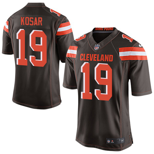 Men's Cleveland Browns Retired Player #19 Bernie Kosar Brown Team Color Nike Elite Jersey