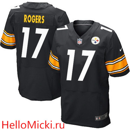 Men's Pittsburgh Steelers #17 Eli Rogers Black Team Color Nike Elite Jersey