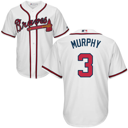 Men's Atlanta Braves Throwback Player #3 Dale Murphy White Cool Base Baseball Jersey