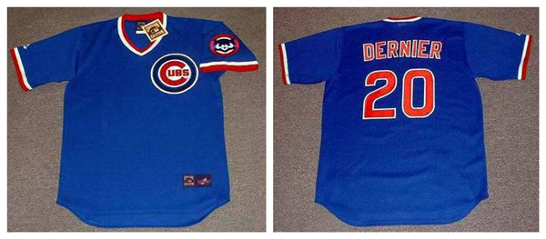 Men's Chicago Cubs #20 BOB DERNIER 1984 Alternate Blue Pullover Throwback Baseball Jersey