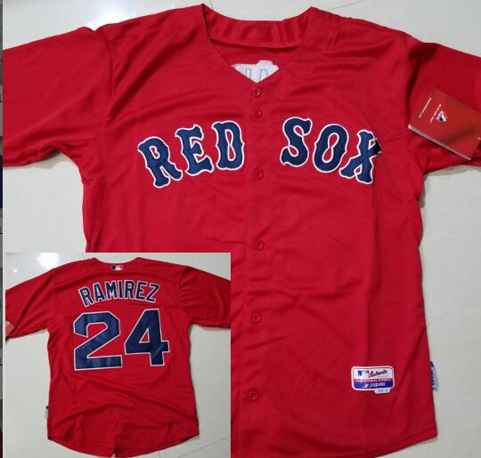 Men's Boston Red Sox Retired Player #24 Manny Ramirez Cool Base Baseball Jersey