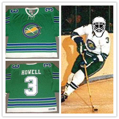 Men's Oakland Seals #3 HARRY HOWELL 1969 CCM Vintage Throwback Home Green Jersey