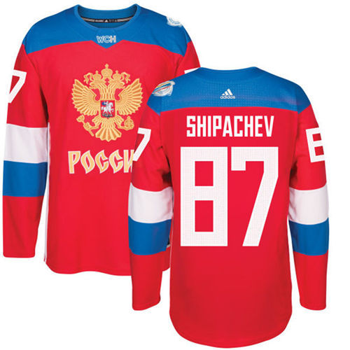 Men's Team Russia #87 Vadim Shipachev Adidas Red 2016 World Cup Of Hockey Jersey  