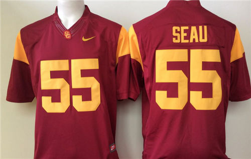 Men's USC Trojans #55 Junior Seau Red Vintage College Football Nike Stitched NCAA Jersey Men's USC Trojans #55 Junior Seau Red Vintage College Football Nike Stitched NCAA Jersey