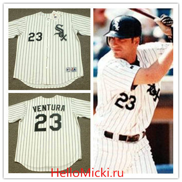 Men's Chicago White Sox #23 Robin Ventura 1990 White Home Throwback Jersey
