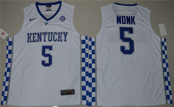 Men's Kentucky Wildcats #5 Malik Monk White College Basketball Hype Elite Jersey Men's Kentucky Wildcats #5 Malik Monk White College Basketball Hype Elite Jersey