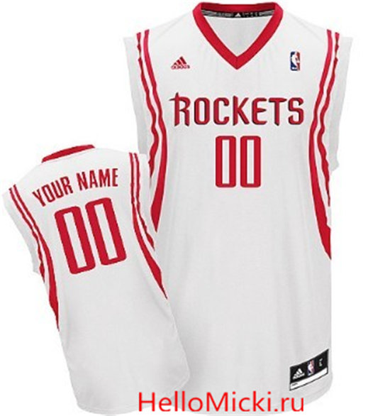 Mens Houston Rockets Customized White Jersey