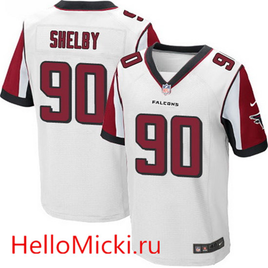 Men's Atlanta Falcons #90 Derrick Shelby White Road Stitched NFL Nike Elite Jersey