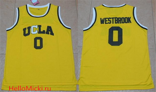 Men's UCLA Bruins #0 Russell Westbrook Gold College Basketball adidas Swingman Stitched NCAA Jersey