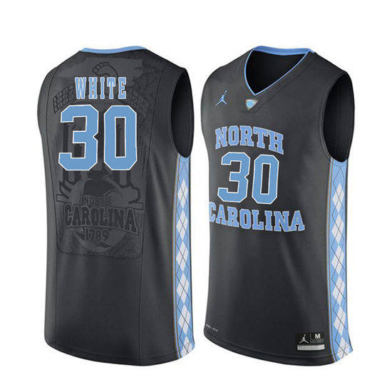 Men's North Carolina Tar Heels #30 Stilman White Black Soul Swingman Basketball Jersey