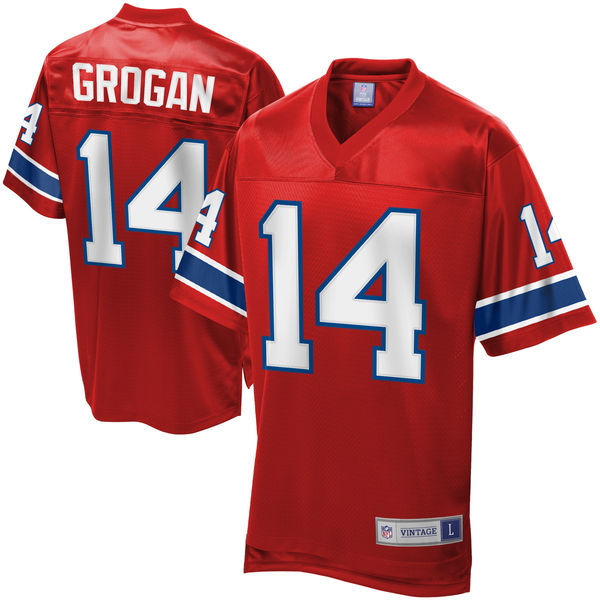 Men's New England Patriots #14 Steve Grogan Red Retired Player Jersey