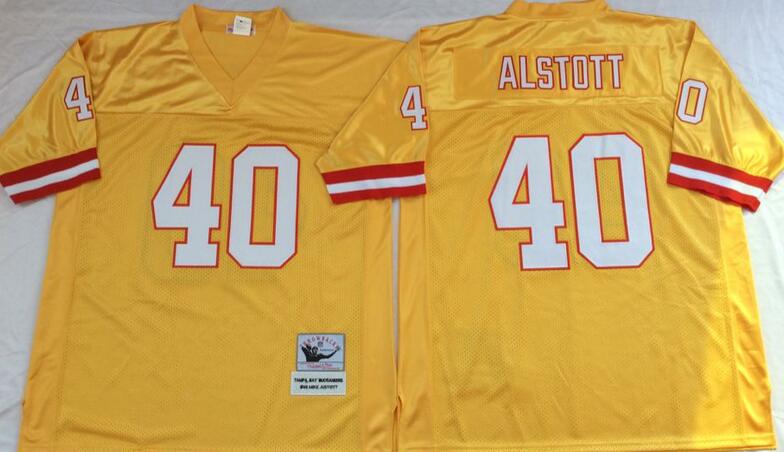 Men's Tampa Bay Buccaneers #40 Mike Alstott Orange Throwback Jersey