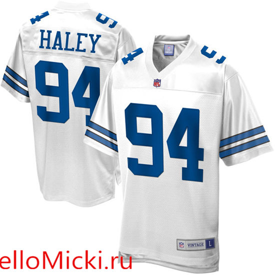 Men's Dallas Cowboys #94 Charles Haley White 1994 Throwback Jersey