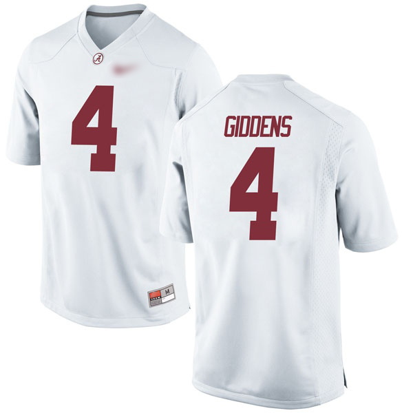 Daniel Giddens Alabama Crimson Tide Men's Jersey - #4 NCAA White Game