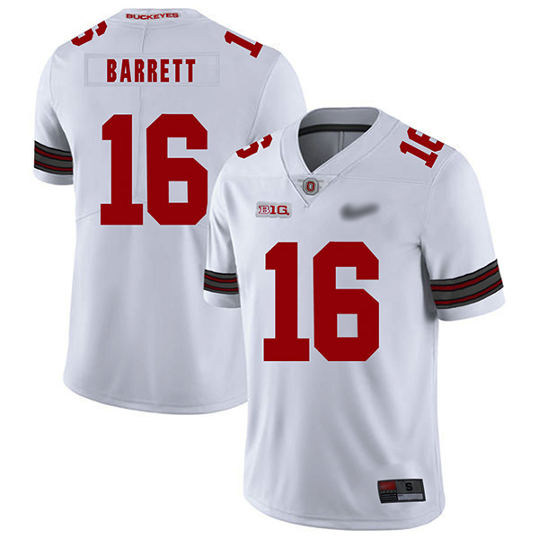 JT Barrett Ohio State Buckeyes Men's Jersey - #16 NCAA White Replica Authentic