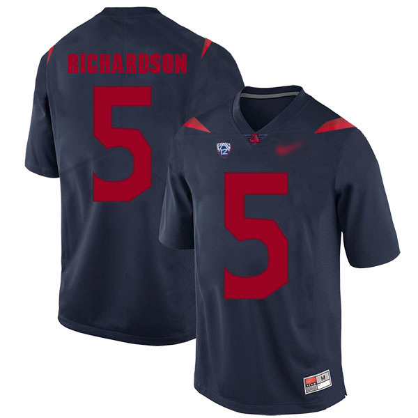 Shaquille Richardson Arizona Wildcats Men's Jersey - #5 NCAA Navy Blue Replica Authentic