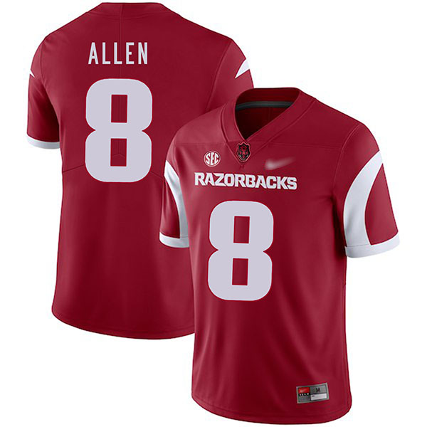Austin Allen Arkansas Razorbacks Men's Jersey - #8 NCAA Cardinal Game Authentic