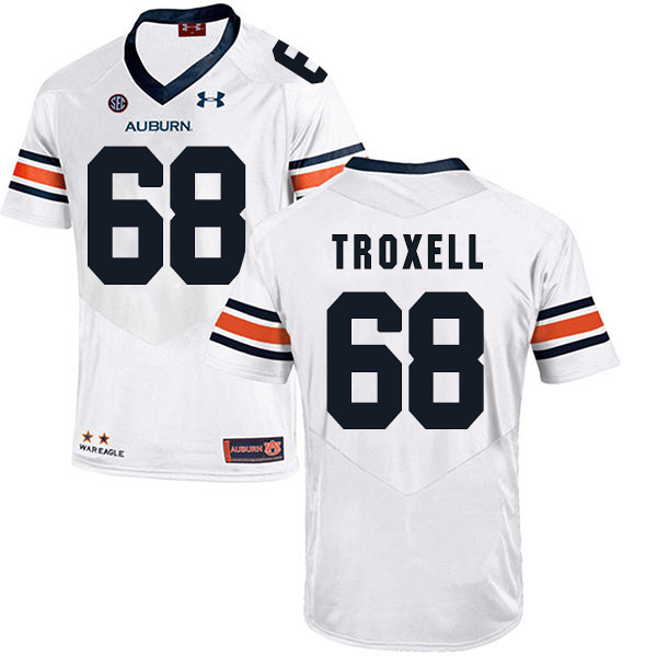 Austin Troxell Auburn Tigers Men's Jersey - #68 NCAA White Stitched Authentic