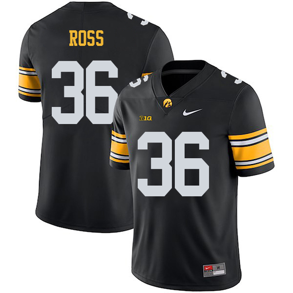 Brady Ross Iowa Hawkeyes Men's Jersey - #36 NCAA Black Stitched Nike Authentic