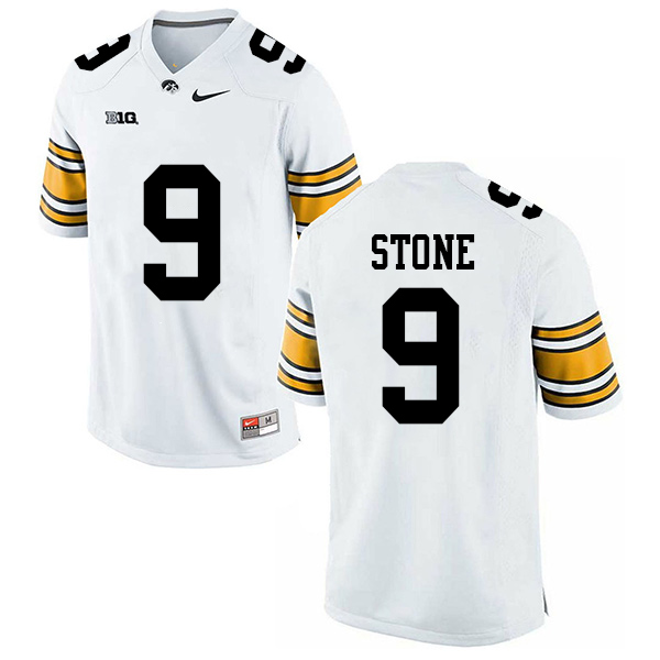 Geno Stone Iowa Hawkeyes Men's Jersey - #9 NCAA White Stitched Nike Authentic