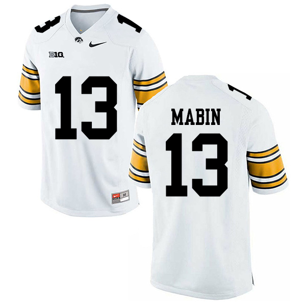 Greg Mabin Iowa Hawkeyes Men's Jersey - #13 NCAA White Stitched Nike Authentic