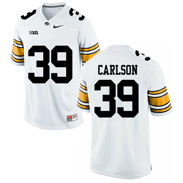John Carlson Iowa Hawkeyes Men's Jersey - #39 NCAA White Stitched Nike Authentic