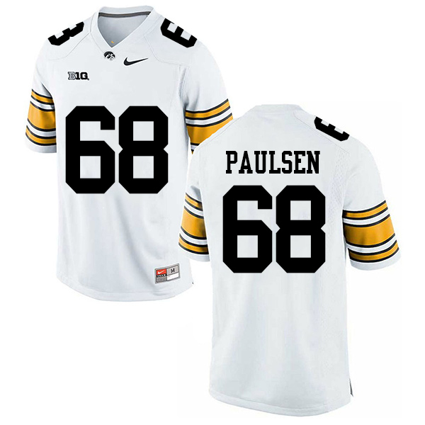 Landan Paulsen Iowa Hawkeyes Men's Jersey - #68 NCAA White Stitched Nike Authentic