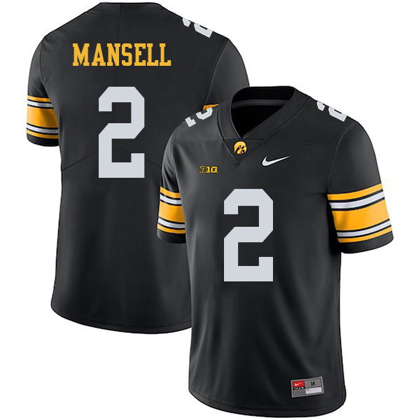 Peyton Mansell Iowa Hawkeyes Men's Jersey - #2 NCAA Black Stitched Nike Authentic