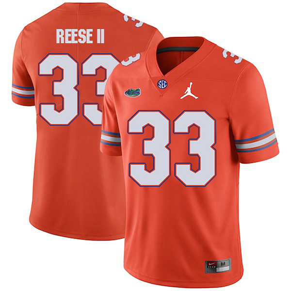 David Reese II Florida Gators Men's Jersey - #33 NCAA Orange Stitched Jordan Authentic