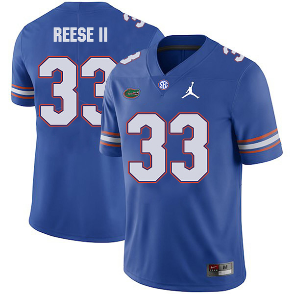 David Reese II Florida Gators Men's Jersey - #33 NCAA Blue Stitched Jordan Authentic