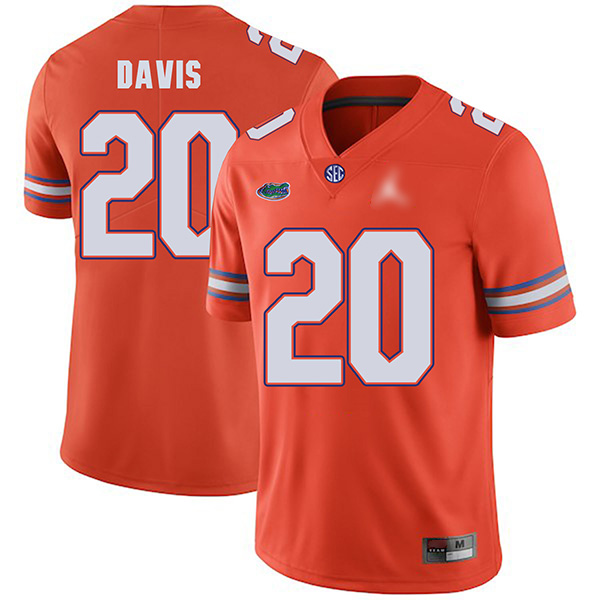 Malik Davis Florida Gators Men's Jersey - #20 NCAA Orange Untouchable Authentic
