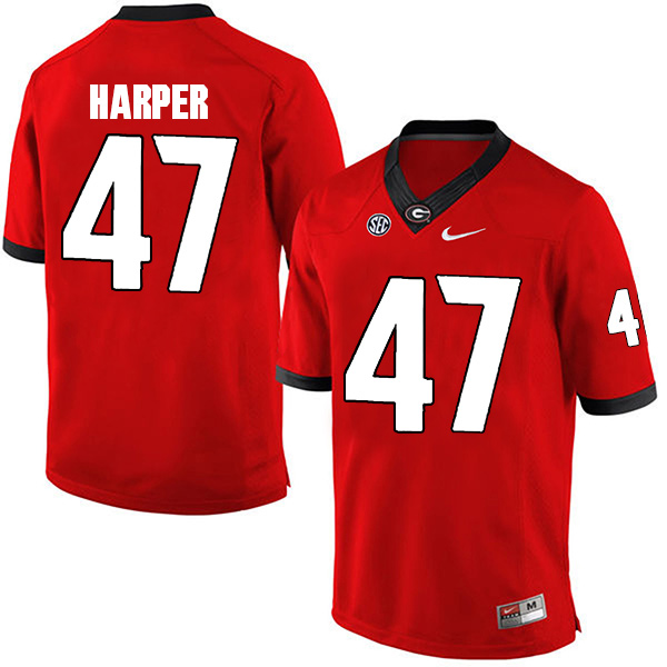 Daniel Harper Georgia Bulldogs Men's Jersey - #47 NCAA Red Limited Home