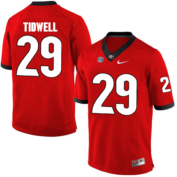 Lofton Tidwell Georgia Bulldogs Men's Jersey - #29 NCAA Red Limited Home