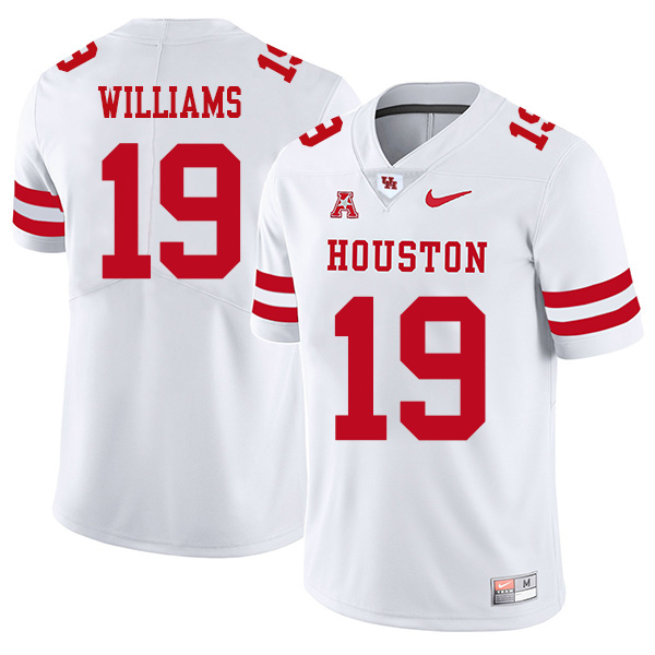 Julon Williams Houston Cougars Men's Jersey - #19 NCAA White Stitched Authentic